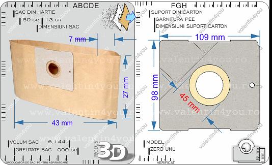 Detalii Sac pentru aspirator - Model 03