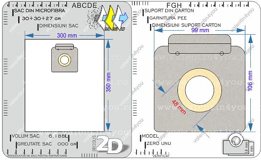 Detalii Sac pentru aspirator - Model 115b