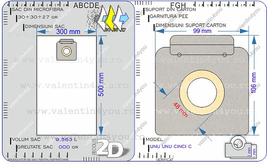 Detalii Sac pentru aspirator - Model 115c