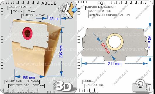 Detalii Sac pentru aspirator - Model 123