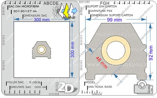 Detalii Sac pentru aspirator - Model 196b