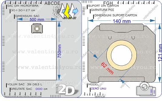 Detalii Sac pentru aspirator - Model 202b
