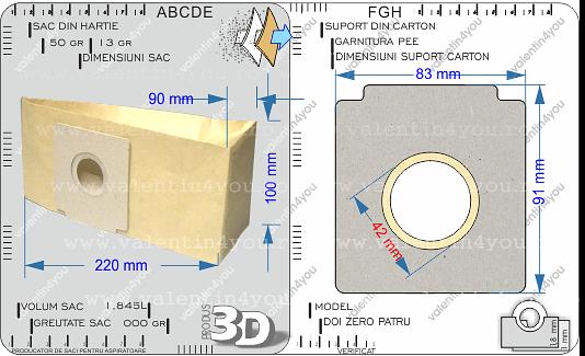 Detalii Sac pentru aspirator - Model 204