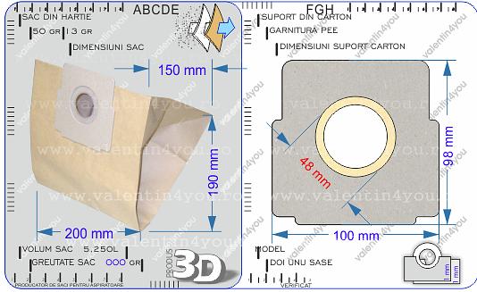 Detalii Sac pentru aspirator - Model 216