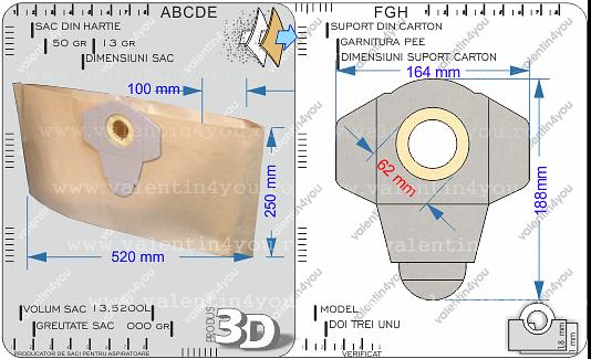 Detalii Sac pentru aspirator - Model 231