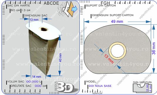 Detalii Sac pentru aspirator - Model 296