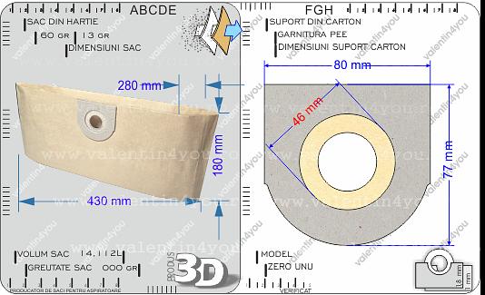 Detalii Sac pentru aspirator - Model 307