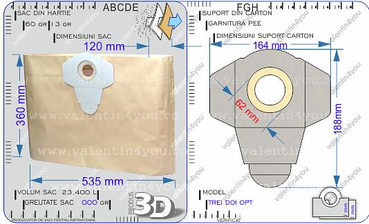 Detalii Sac pentru aspirator - Model 328