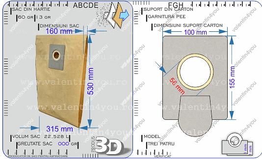 Detalii Sac pentru aspirator - Model 34