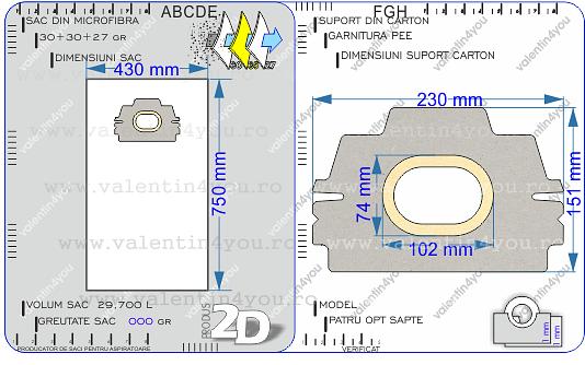 Detalii Sac pentru aspirator - Model 487b