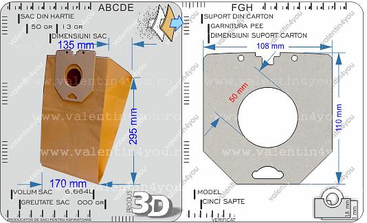 Detalii Sac pentru aspirator - Model 57