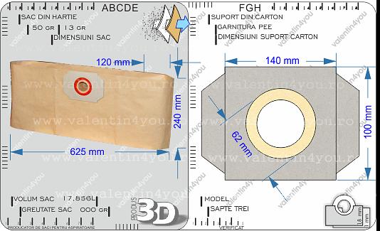 Detalii Sac pentru aspirator - Model 73