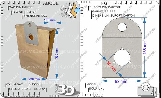 Detalii Sac pentru aspirator - Model 91